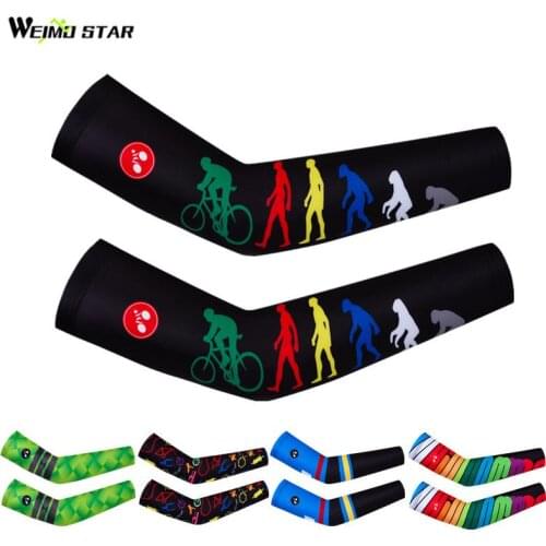 Weimostar Brand Cycling Arm Warmers Basketball Running Arm Sleeve UV Protection Mountain Bike Compression Sleeve Cycling Cover