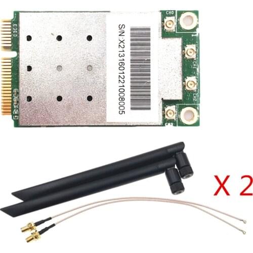 Broadcom 2.4/5Ghz BCM43465 802.11AC/A/B/G/N 4x4 MU-MIMO 2.2Gbps Mini PCIe WiFi Card