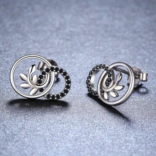 SODROV 2019 New 100% Genuine 925 Sterling Silver Female Earring Fine Jewelry Vintage Wedding Stud Earrings for Women I090