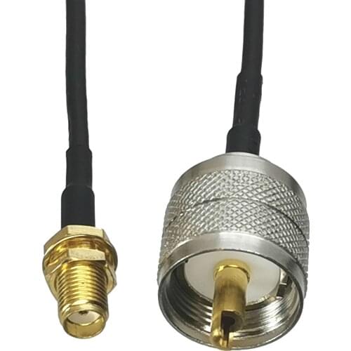 1Pcs RG174 SMA Female jack Nut Bulkhead to UHF PL259 Male plug Straight Connector RF Coaxial Jumper Pigtail Cable 4inch~10M
