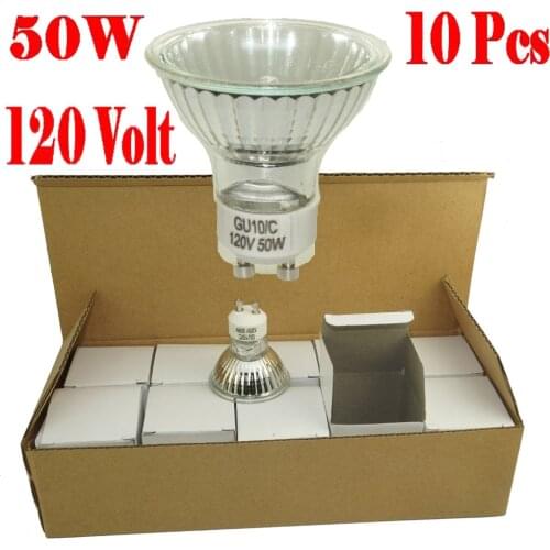 10pcs/lot HALOGEN FLOOD LIGHT BULB GU10 110V 120V 50 WATT Bulb EXN MR16 LAMP COOL WHITE