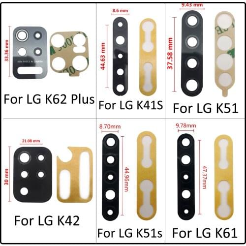 New Replace Rear Back Camera Glass Lens For LG K41S K42 K51 k51S K61 K62 Plus Glass Camera Lens With Sticker Repair +Tools