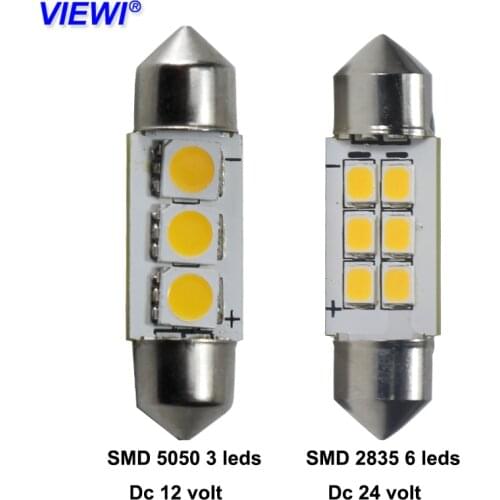 2x led Interior Festoon 36mm bulb car lights Dc 12v 24v c5w canbus Auto Dome Reading Light 12 24 volt Side License plate Lamp
