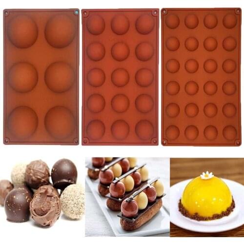 3pcs Half Ball Sphere Silicone Cake Mold Muffin Chocolate Cookie DIY Baking Mould Pan Kitchen Bakeware Tools Accessories FN65