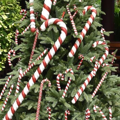 6PCS Candy Christmas Cane Christmas Tree Decoration Pendant New Year Party Decoration Family Toy Christmass ornaments Gifts