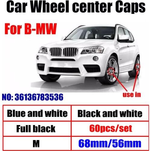60pcs 68mm 56mm white blue10 pin Car Wheel Center Hub caps Rim Caps Covers Emblem Badge for BMW 1 3 5 7 X3 X5 M3 M5 36136783536