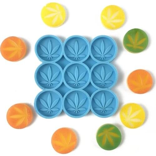 9-Cavities Leaf Checkers Epoxy Resin Mold DIY Crafts Jewelry Casting Mold Pendant Decoration Silicone Mould