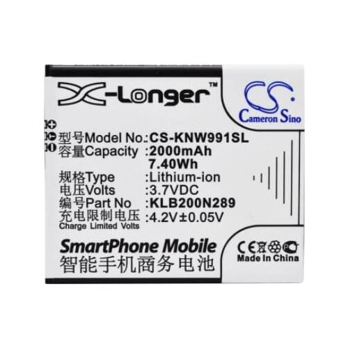 Cameron Sino 2000mAh battery for AVVIO 792 for BRONDI Centurion 1 for KONKA W991 KLB200N289 for MEU AN500 for MODELO ZA950