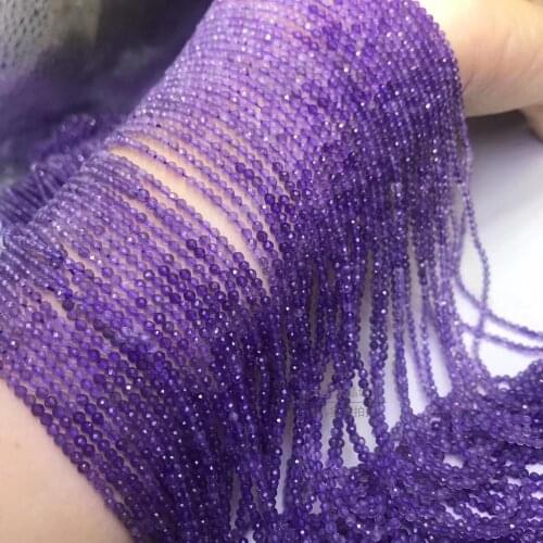 AMETHYST gradient color round FACETED 2mm for DIY jewelry making loose beads FPPJ wholesale beads nature gemstone