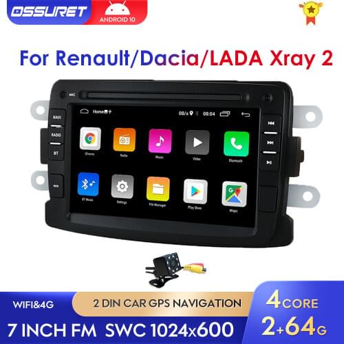 2Din Android10 Auto Radio For Dacia/Sandero/Duster/Renault/Captur/Lada/Xray 2/Logan2 Car Multimedia Video Player 2GRAM 64GROM