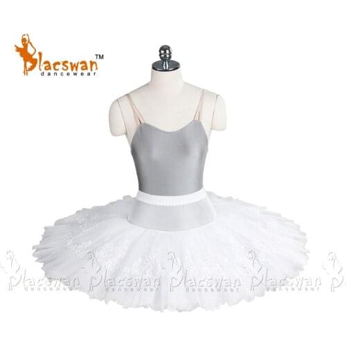 White 8 Layer Graduated Tulle Girls Practice and Rehearsal Professional Platter PancakeTutu Skirt BT604