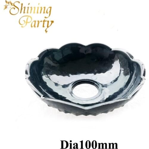 Dia100mm Black Acrylic Bobeche, Lighting Accessorie, Free Pin, CandleHolder, Wedding Party Christmas Decoration, Chandelier Part