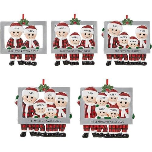 2020 Quarantine Christmas Ornament DIY Personalized Lovely Family Photo Frame Pendant New Year Home Party Decoration