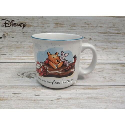 Disney Pooh Bear Ceramic Mug Mug Retro Large Capacity Mug Cartoon Cute Animation Water Cup Coffee Mug