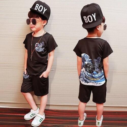 New Summer Children Soft Shorts+ T-shirt Suit 2 Pieces Todder Boys Cartoon Cute Kids Clothes Set For 4 6 8 10 12 13 Years Boy