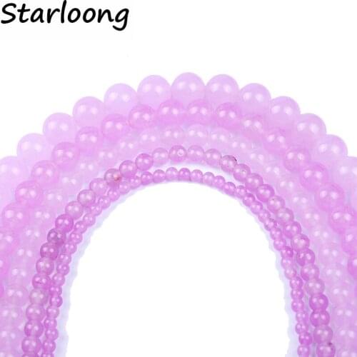 4,6,8,10,12 AAA fashion wholesale round light purple natural stone beads For Bracelet Necklace DIY Jewelry Making
