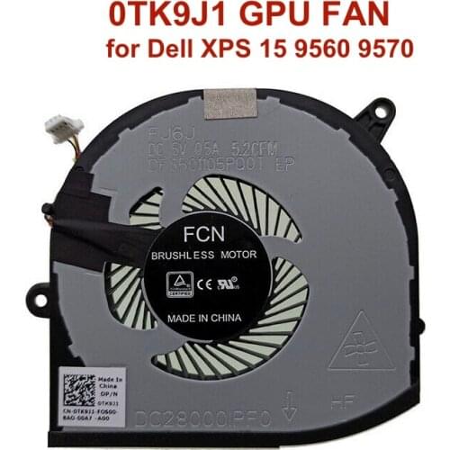 GPU Cooler Radiator 5v Fan For PC Cooling Fans for Dell XPS 15 9560 9570 Precision 5520 5530 Series 0TK9J1 TK9J1 DC28000IPF0 NEW