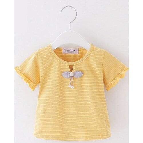 Summer Girls Short-Sleeved Casual T-Shirts For Girls Baby Infants Trendy Kids Summer Baby Girl Clothes Suitable For 1-6 Years