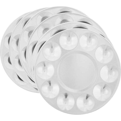 2pcs Metal 10 Well Round Mixing Palette Tray Tools For Ceramic Sculpture Tools Sculpted Clay Tools Clay Making Tools for