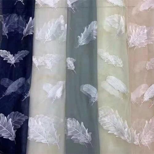 1Yard New Mesh Yarn Embroidery Lace Fabric, High-feather Net Yarn Embroidery Dress, Fabric, Polyester Mesh, Lace Embroidery