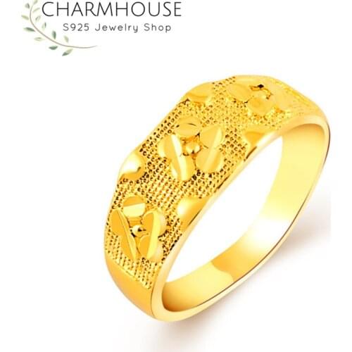 Wedding Bands Yellow Gold Color 7mm Engagement Rings For Women Bague Femme Anillos Bridal Jewelry Accessories Bijoux Gifts