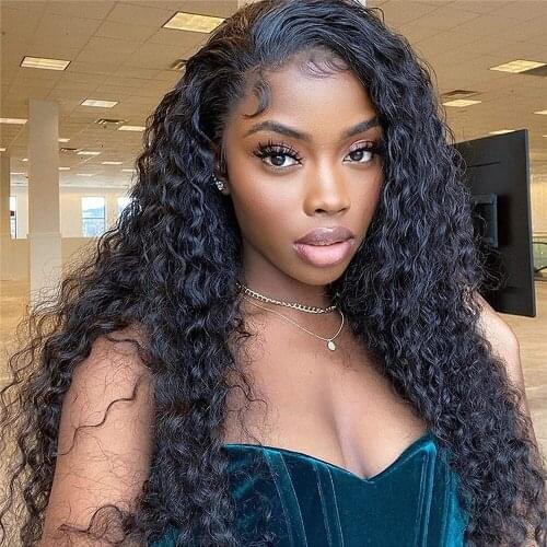 Free Part Lace Front Wigs Curly Synthetic Heat Resistant Fiber Hair Lace Wig with Baby Hair Natural Haieline