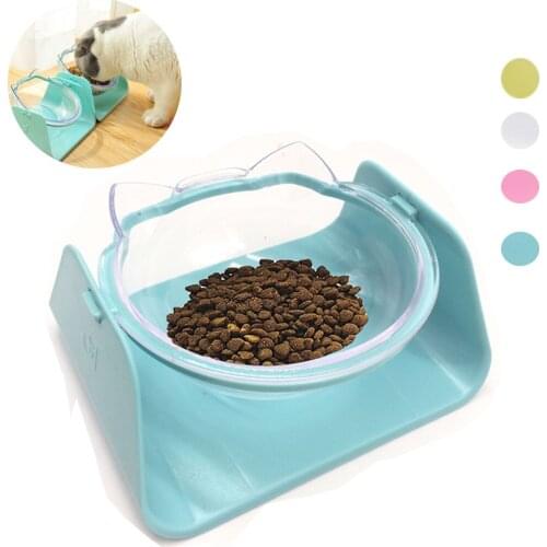 4 Colors 15 Degree Adjustable Pet Feeder Bowl Dog Cat Adjustable feed bowl Waterer Feeding Food Pet Dog Dish Feeders Tableware