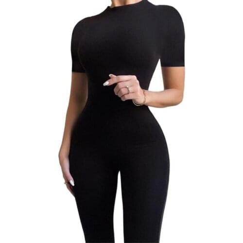 U-shot Crew Neck Sport Wear Yoga Jumpsuit Women Solid Long Sleeve Running Skinny Sexy Playsuit Female Fitness Rompers Overalls