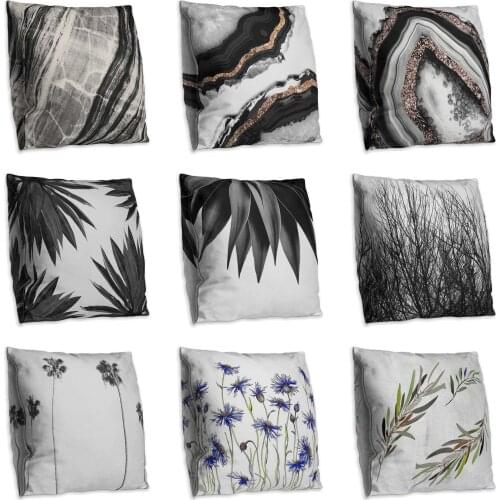 Vintage Black Double Side Print Cushion Cover Polyester Decorative for Sofa Seat Soft Throw Pillow Case Cover 45x45cm Home Decor