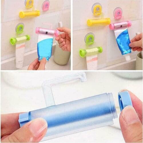 Toothpaste Squeezer Manual Syringe Gun Dispenser Rolling Squeezer Toothpaste Dispenser Tube Sucker Holder Bathroom Accessories