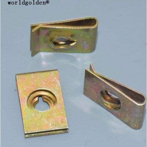 Worldgolden 100pcs plastic fasteners U-Type Iron Clip