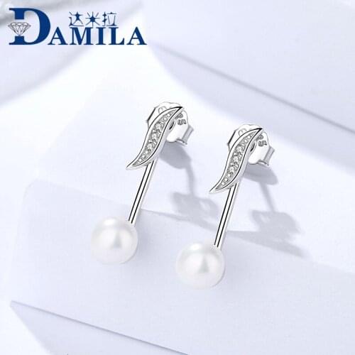 Fashion pearl cystal earrings silver 925 Flower stud earrings for women S925 sterling silver jewelry accessories