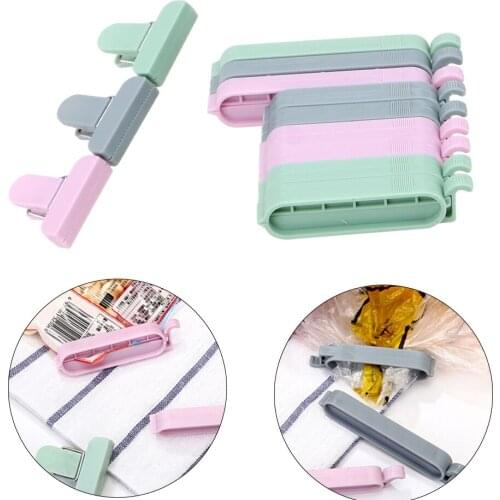 12Pcs/set Plastic Bag Clips Kitchen Tool Vacuum Sealer Clamp Food Clip Snack Storage Bag Sealer