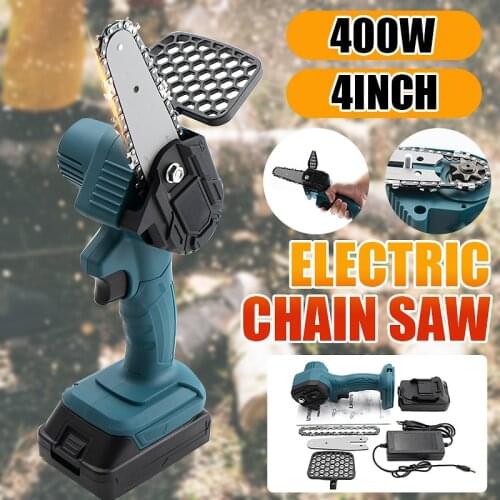 24V Electric Chain Saw Protable Cordless Electric Pruning Saw with Lithium Battery Rechargeable Mini Chainsaw for Garden Logging
