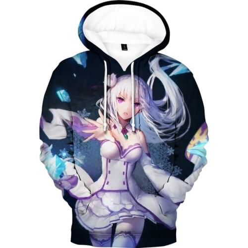 Anime Re: Zero kara hajimeru isekai seikatsu 3D Hoodies Sweatshrits Fashion Men Women Kids Sportswear Hot Sale Boys/Girls Tops