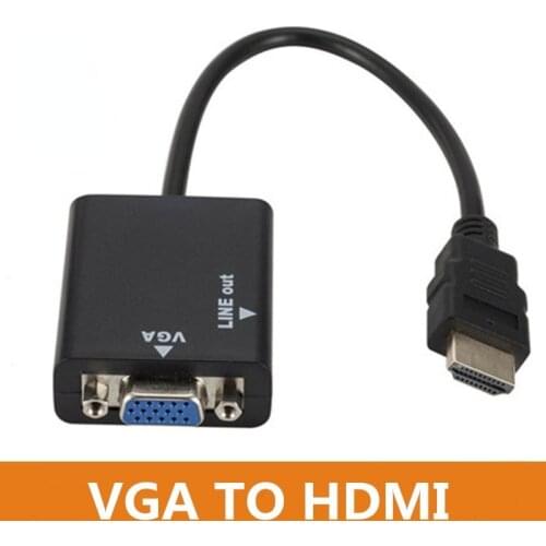HDMI To VGA Master Tape Audio Convex Head Adapter Cable HDMI TO VGA High-definition Computer Mobile Phone To Display