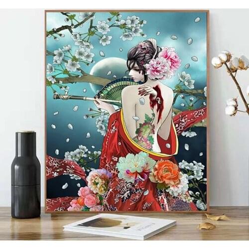 5D DIY Diamond Painting "Beauty of Flowers" Cross Stitch Kit Diamond Embroidery Mosaic Art Picture Rhinestone Decoration Gift