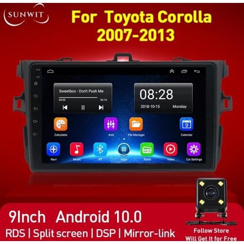 2Din Android Autoradio For Toyota Corolla 2007-2013 Car Radio Multimedia Video Player GPS Navigation Bluetooth DSP 4G WIFI 2+32G