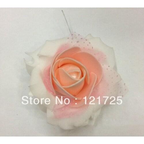 Free shipping artificial flower with yarn foam roses flower wedding flower wrist accessories