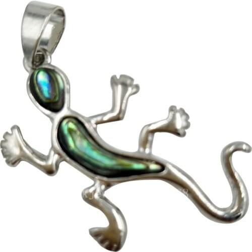 Free Shipping Women Fashion Jewelry 20x36mm Beatiful New Zealand Ablone Shell Art House lizard Pendant Bead 1pcs C6183