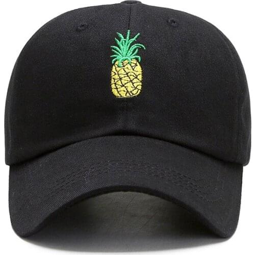 Pineapple Embroidery Baseball Cap Womens Mens Fashion Unisex Hip Hop Caps Pure Color Summer Hats Streetwear Casquette TG0031