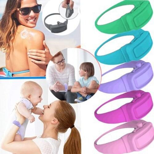 Wristband Hand Pump Disinfectant Sanitizer Dispensing Silicone Bracelet with Bottle Disinfectant Sanitizer Dispenser Bracelet