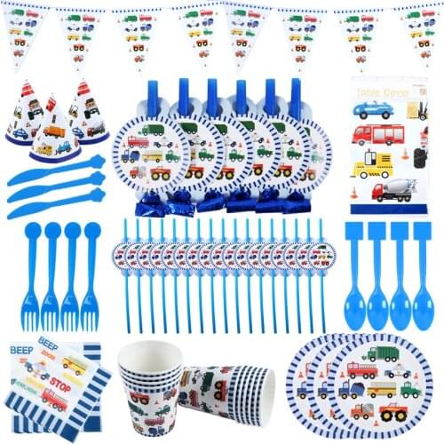 Baby shower Construction vehicle theme birthday decoration baby child birthday party supplies baby shower decoration car party