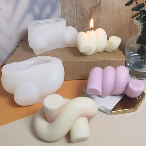 DIY Geometric Knot Rope Silicone Candles Mold Ball of Yarn Epoxy Baking Resin Soap Candle Making Gifts Craft Supplies Home Decor