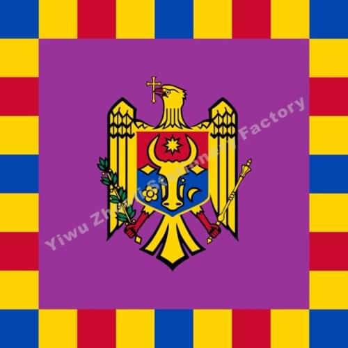 Moldova President Flag 120X120cm (4x4FT) 120g 100D Polyester Double Stitched High Quality Free Shipping