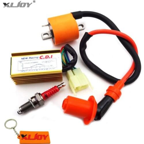 XLJOY Racing Ignition Coil + 6 pin AC CDI + D8TC Spark Plug For 150cc 200cc 250cc Dirt Motor Bike ATV Quad Motorcycle