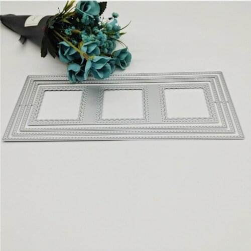 P15D Square Frame Metal Cutting Dies Stencil DIY Scrapbooking Album Paper Card Template Mold Embossing Craft Decoration