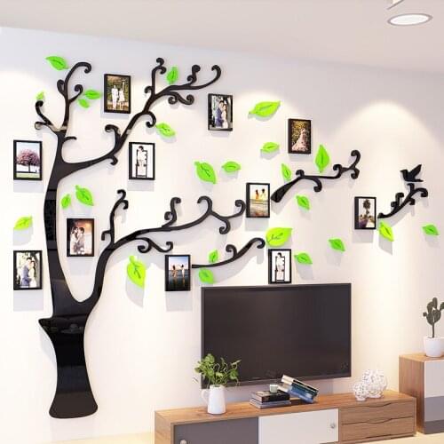 Hot Creative Tree Shape DIY Photo Wall House Stickers Quality Wall Stickers Wall Sticker 1ps TV Large Acrylic Background Sofa