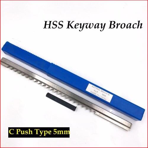 5mm Keyway Broach C1 Push-Type Metric Size with Shim HSS Broach Cutting Tool for CNC Machine