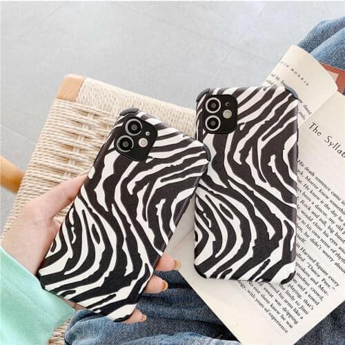 Fashion Luxury zebra print Silicone Phone Case For iphone 12 Mini 11 Pro Max 6 6S 7 8 Plus X XS Max XR Shockproof Back Cover